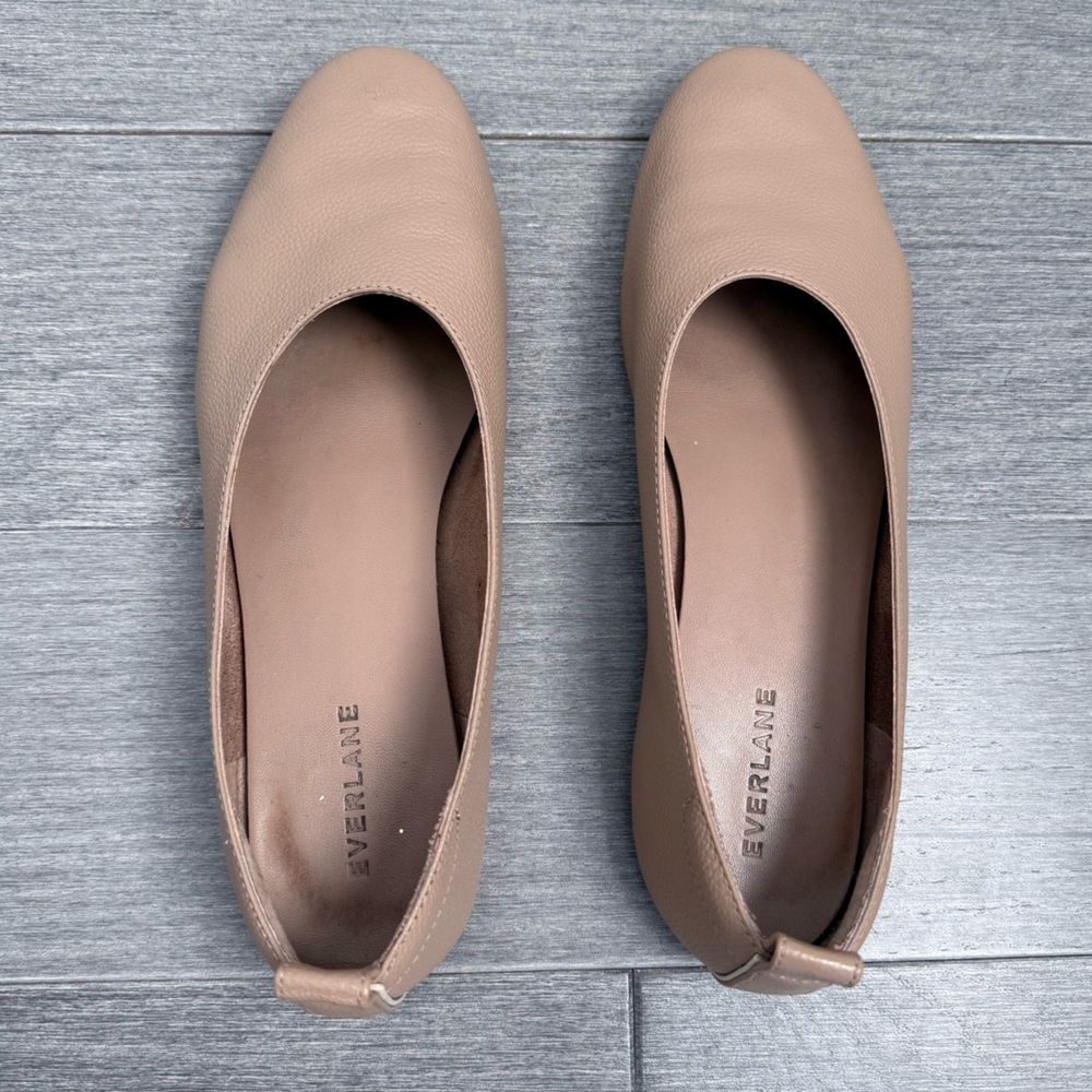 Everlane The Day Glove Ballet Flats Tan Nude Leather Minimalist Comfort Shoes 9 - Picture 4 of 13